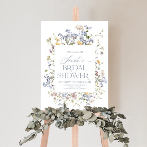 Wildflower Bridal Shower Welcome Sign Template