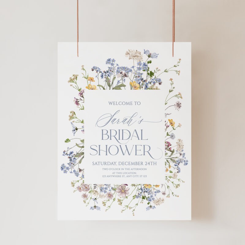 Wildflower Bridal Shower Welcome Sign Template