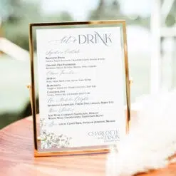 Wildflower Wedding Bar Menu Template
