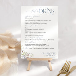 Wildflower Wedding Bar Menu Template