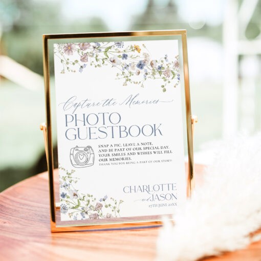 Wildflower Photo Guest Book Sign Template