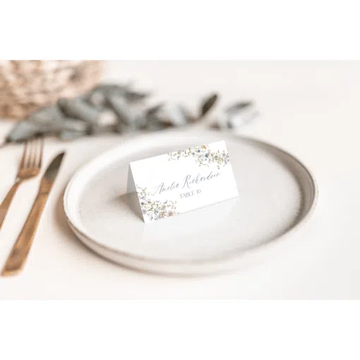 Wildflower Wedding Table Place Card Template