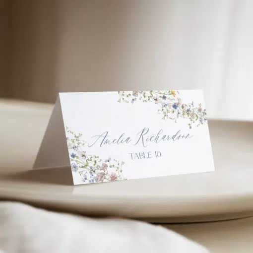 Wildflower Wedding Table Place Card Template
