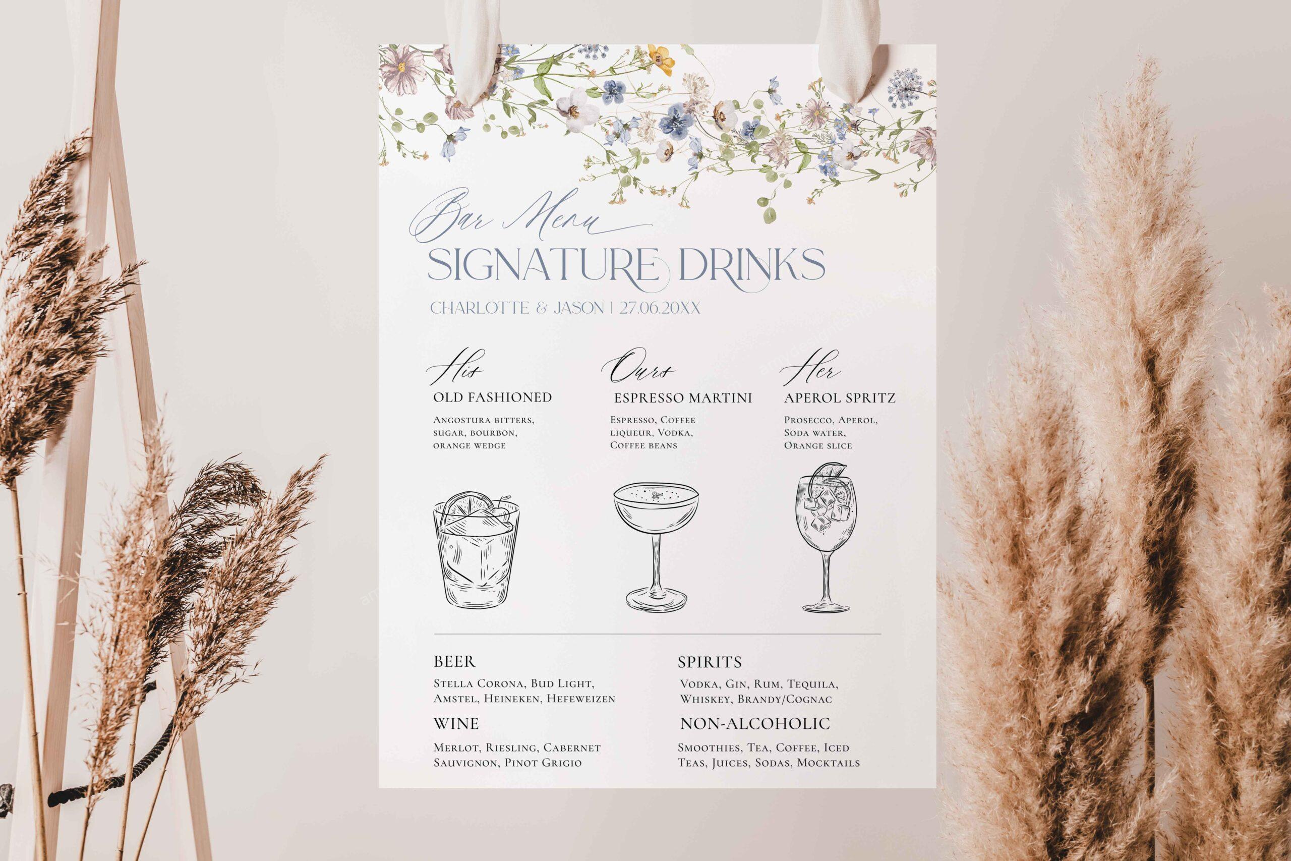 Signature Drink Sign Template