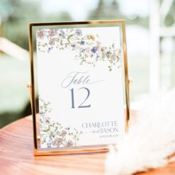 Wildflower Table Number Card Template