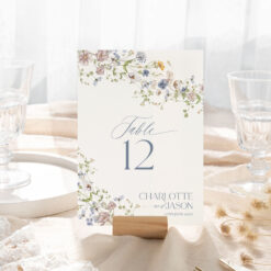 Wildflower Table Number Card Template