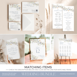 Wildflower Wedding Invitation Bundles Editable Template