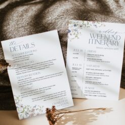 Wildflower wedding itinerary template