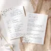 Wildflower wedding itinerary template