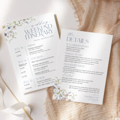 Wildflower wedding itinerary template