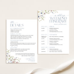 Wildflower wedding itinerary template