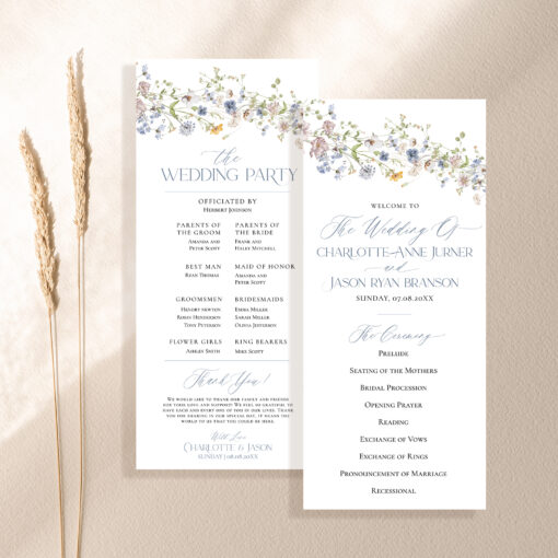 Wildflower Wedding Program Template