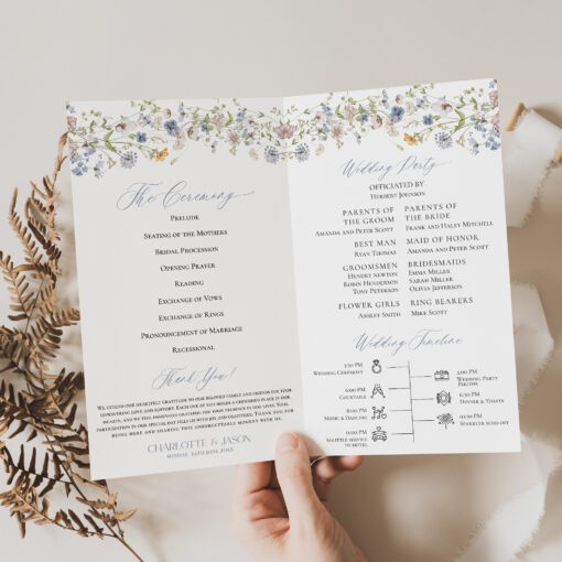 Wildflower Wedding Program Template