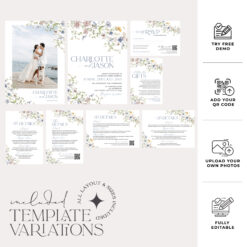 Wildflower Wedding Invitation Template