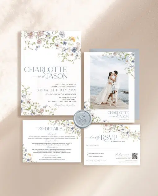Wildflower Wedding Invitation Template