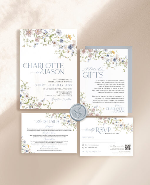 Wildflower Wedding Invitation Template