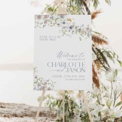 Wildflower Wedding Welcome Sign Template