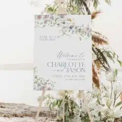 Wildflower Wedding Welcome Sign Template
