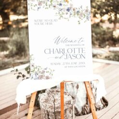 Wildflower Wedding Welcome Sign Template