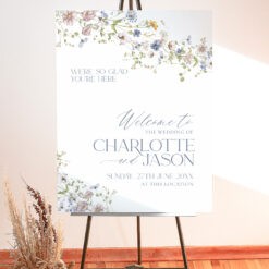 Wildflower Wedding Welcome Sign Template