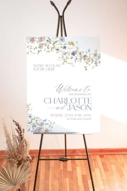 Wildflower Wedding Welcome Sign Template