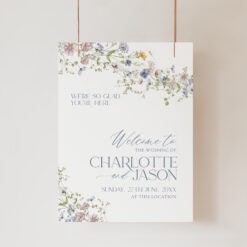 Wildflower Wedding Welcome Sign Template