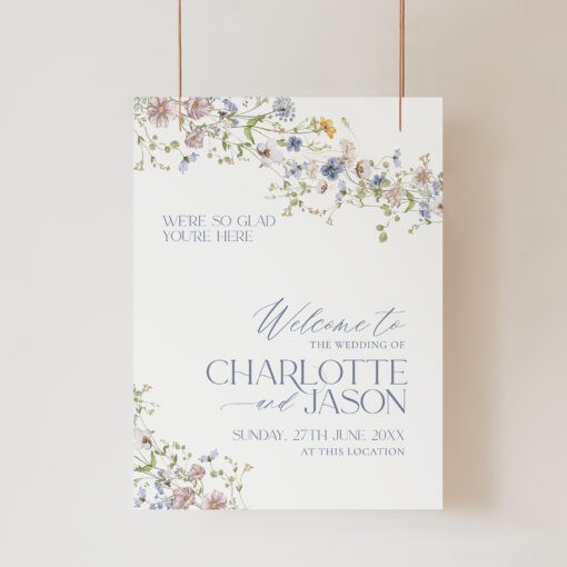 Wildflower Wedding Welcome Sign Template