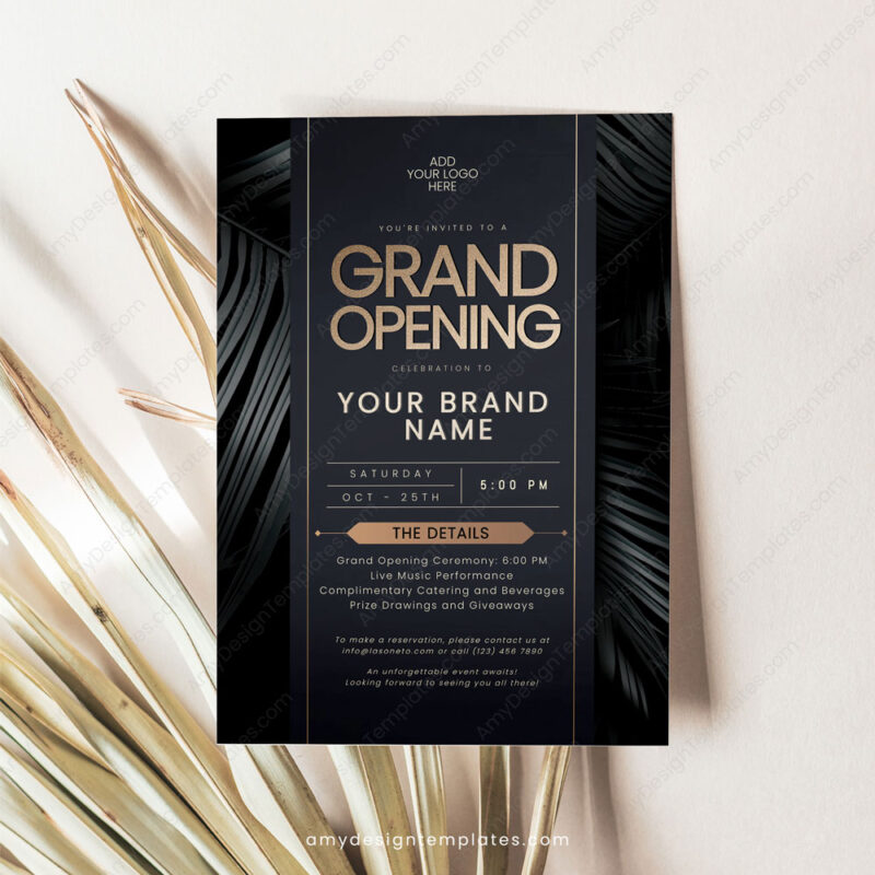 Printable Formal Grand Opening Invite Card | Modern Minimalist Invitation Template Printable Formal Grand Opening Invite Card | Modern Minimalist Invitation Template