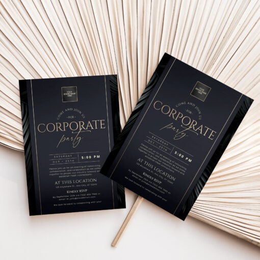 Customize your elegant Dinner Party Invitation | Corporate Party Invite for corporate events. Try the free demo now and impress your guests!