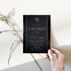 Customize your elegant Dinner Party Invitation | Corporate Party Invite for corporate events. Try the free demo now and impress your guests!