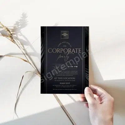 Customize your elegant Dinner Party Invitation | Corporate Party Invite for corporate events. Try the free demo now and impress your guests!