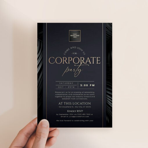 Customize your elegant Dinner Party Invitation | Corporate Party Invite for corporate events. Try the free demo now and impress your guests!