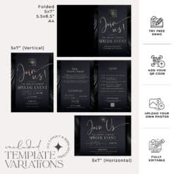 Business invitation template, Editable Dinner Party Invitation, Corporate Party digital invitation, Join Us Invitation Template C015