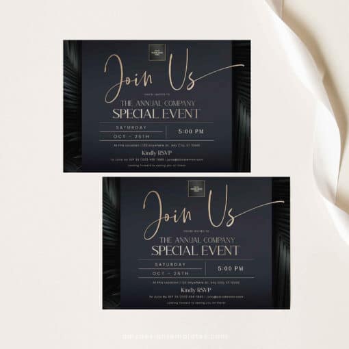 Business invitation template, Editable Dinner Party Invitation, Corporate Party digital invitation, Join Us Invitation Template C015