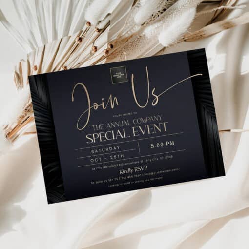 Business invitation template, Editable Dinner Party Invitation, Corporate Party digital invitation, Join Us Invitation Template C015