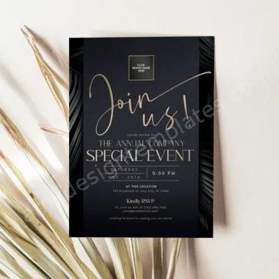 Party Invitation Template, Event Invitation, Dinner Party Invitation