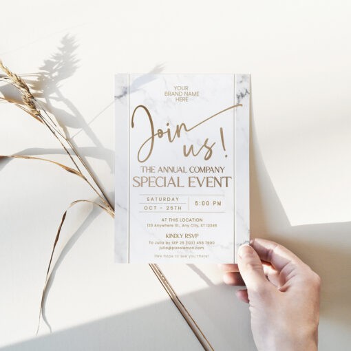 Editable Business Invitation Template for Dinner Parties & Corporate Events