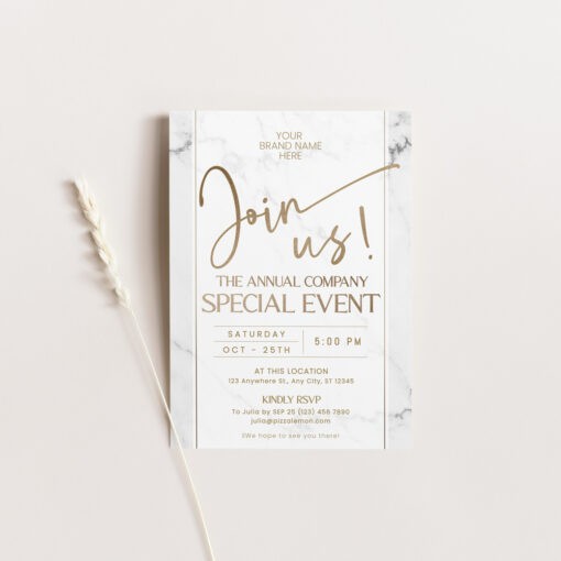 Editable Business Invitation Template for Dinner Parties & Corporate Events