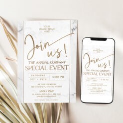 Editable Business Invitation Template for Dinner Parties & Corporate Events