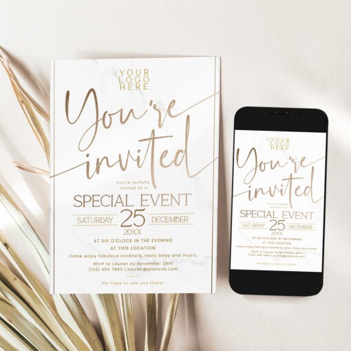 Anniversary Invitation Template, Conference Invitation Template, You're Invited Card