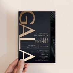 Editable Gala Invitation Template, Dinner Party Invitation