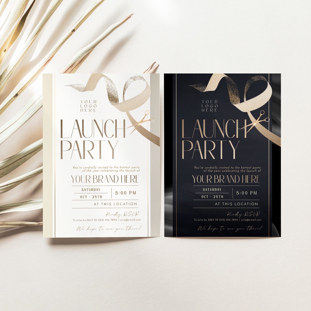 Launch Party Invitation Template, Grand Opening Flyer