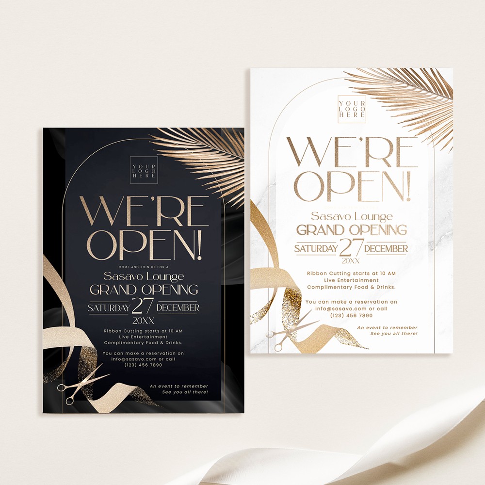 Grand Opening Invitation Card, Launch Invitation Template