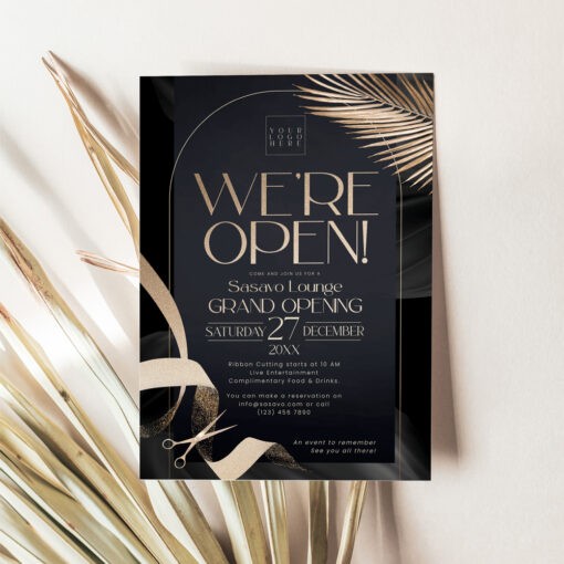 Grand Opening Invitation Card, Launch Invitation Template