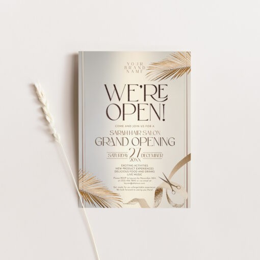 Grand Opening Invitation Card, Launch Invitation Template