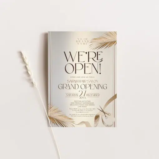 Grand Opening Invitation Card, Launch Invitation Template