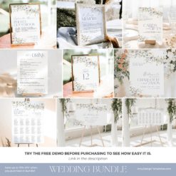 Wildflower Wedding Signage Bundles Template Printable