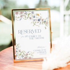 Wildflower Wedding Reserved Sign Template