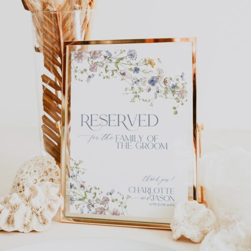 Wildflower Wedding Reserved Sign Template