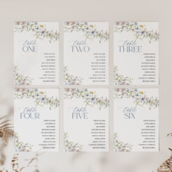 Wildflower Wedding Seating Chart Template Printable